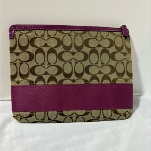Coach Signature Purple Stripe Tablet Case Sleeve Cover